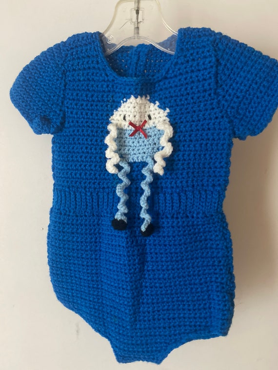 Handmade Crochet Humpty Dumpty Infant Romper,handm