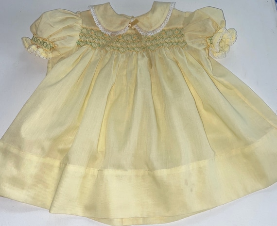 Vintage Infant Toddler Smocked Dress, smocking,sm… - image 1