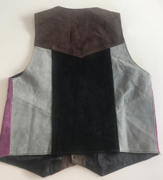 Vintage Child’s vest,Leather vest,suede vest, - image 3