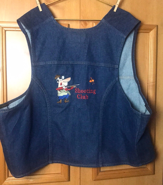 Wrangler bluejeans denim XXL embroidered vest - image 1