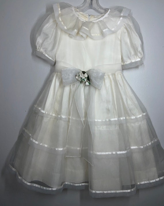 Vintage Sheer Organza Girls Dress, vintage,vintag… - image 1