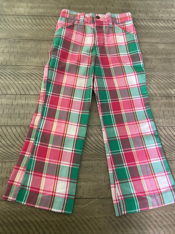 A 1950's Pair of Red & Black Plaid Cigarette Pants –