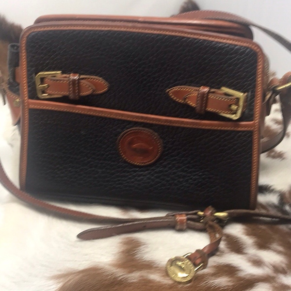 Dooney & Bourke All weather black pebbled purse, Cross body bag, Dooney and Bourke, vintage leather, leather, vintage