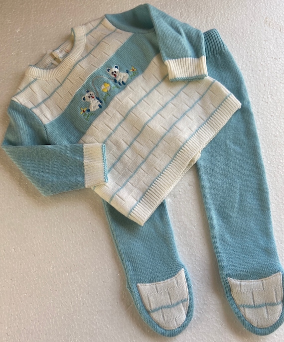 Vintage infant sweater set,acrylic sweater,acryli… - image 1