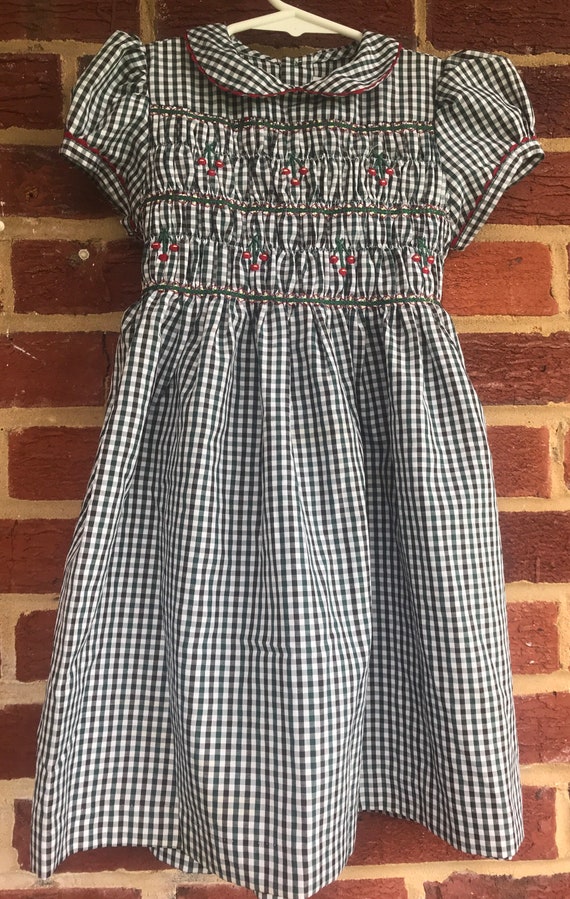 Vintage Smocked Toddler Dress,Prairie dress, made 