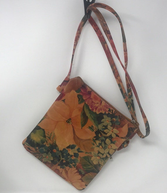 Vintage Floral Leather Purse,Vintage bag,vintage … - image 3