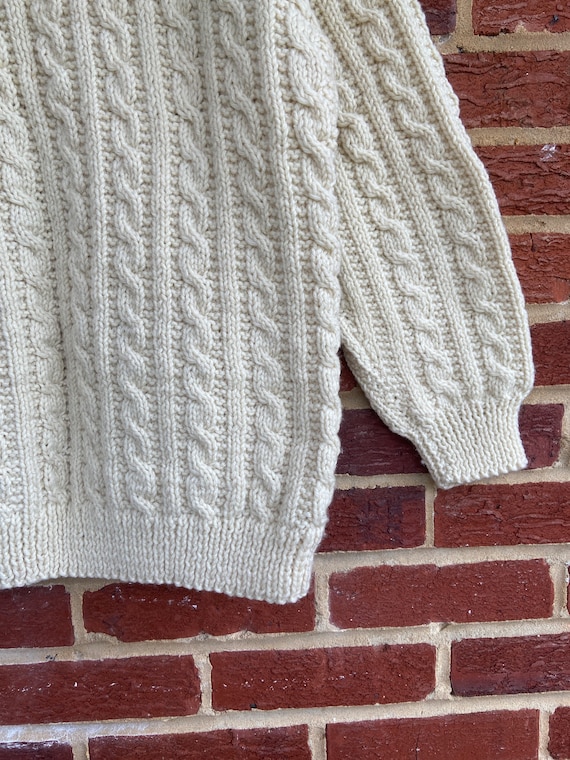 Fisherman Cable Knit Wool Sweater, wool sweater,s… - image 4