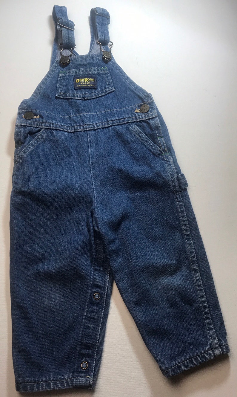 Vintage Oshkosh Overalls, vintage, vintage denim,vintage jean overalls, toddler overalls,vintage toddler overalls,Jean overalls,made in USA image 1