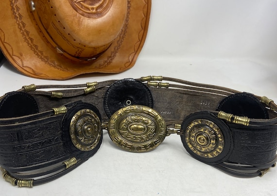 Vintage leather belt,vintage,leather belt,tooled … - image 1