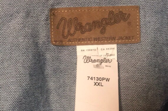 Wrangler bluejeans denim XXL embroidered vest - image 5