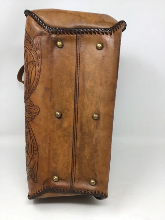 Vintage 60s tooled leather purse,vintage leather,… - image 6