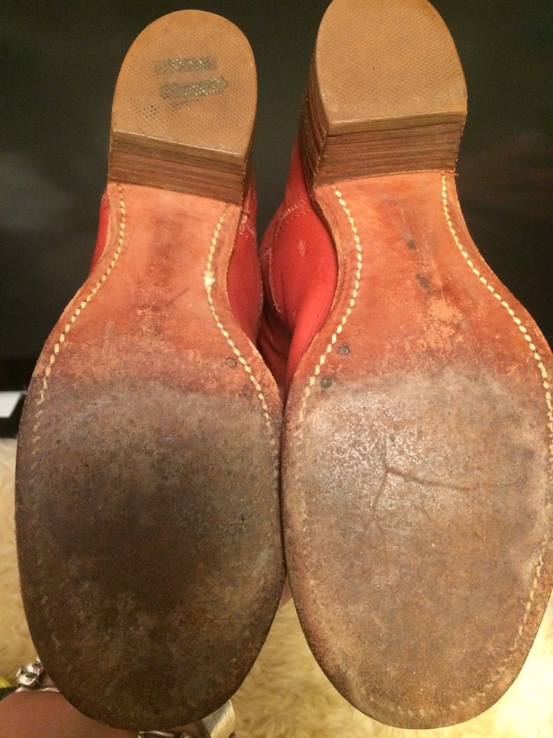 Vintage bohemian hippie Frye boots size 6.5 B women/'s leather riding equestrian knee-high vintage Fryes 8710 made in USA handmade