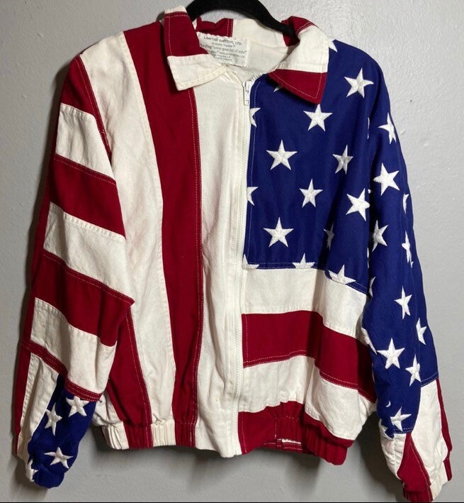 American Flag Fleece Jacket Etsy