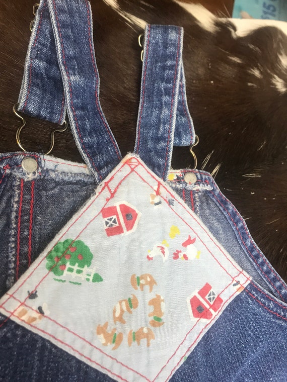 Oshkosh vintage 24 month jean overalls Made in U.… - image 7