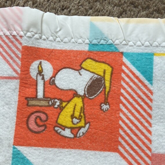 Vintage Charlie Brown Peanuts 70 s 80 s Baby Blanket by Chatham