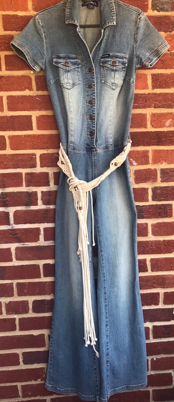 Denim Jumpsuit,Candies Jumpsuit,vintage jumpsuit,v