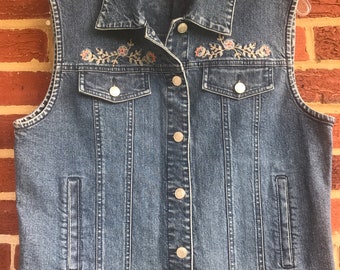 Pendleton® Embellished Denim Jean Vest, denim vest, Jean vest, Pendleton®, Pendleton® Vest,Women’s vest