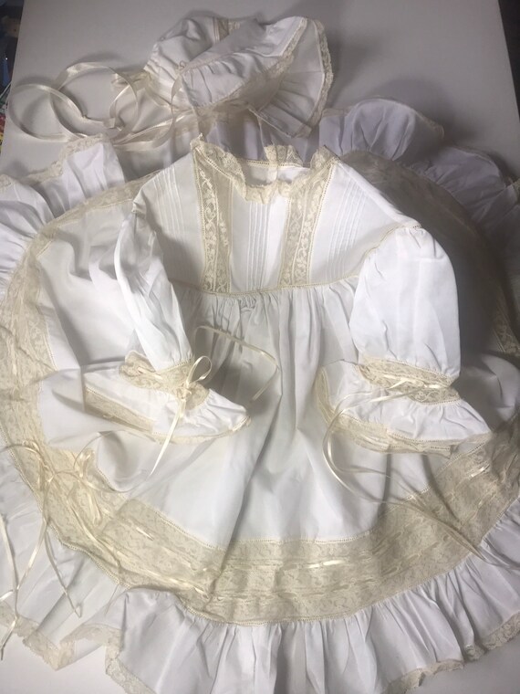 Vintage Custom Victorian Style Dress & Bonnet,Hand