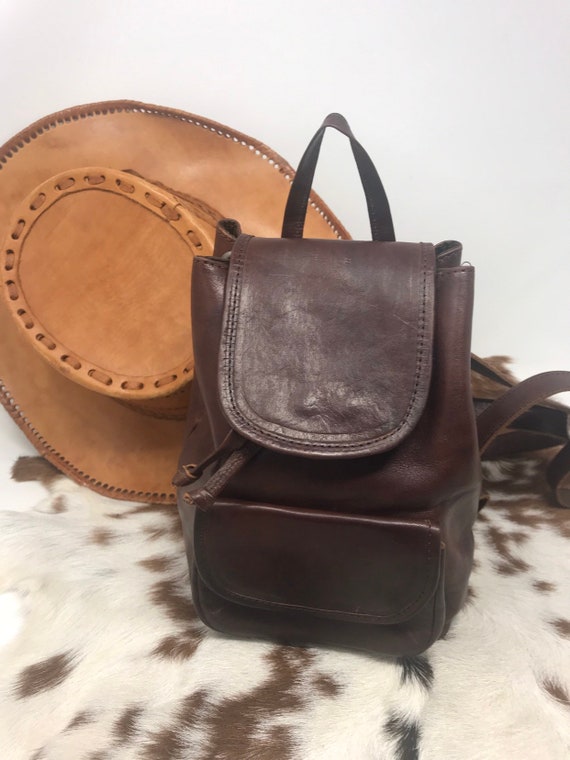 vintage leather backpack purse