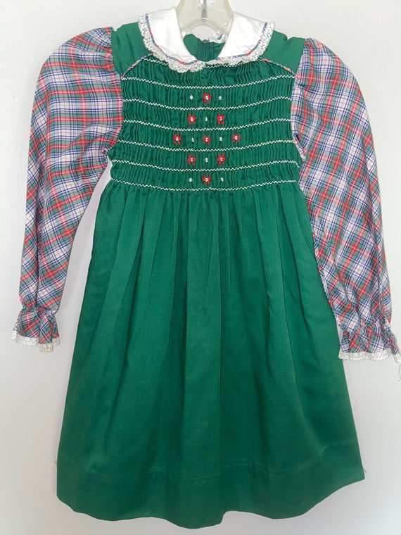 Polly Flinders Hand Smocked Sz 7 Vintage Dress,Pol