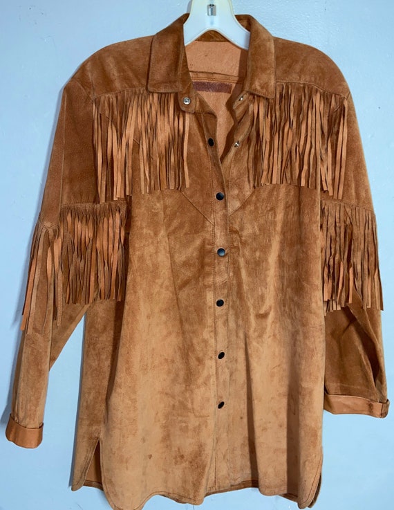 Vintage fringe shirt,fringe jacket, fringe, leathe