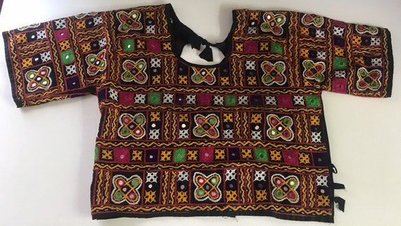 Vintage crop top,ethnic top,Embroidered top - image 1