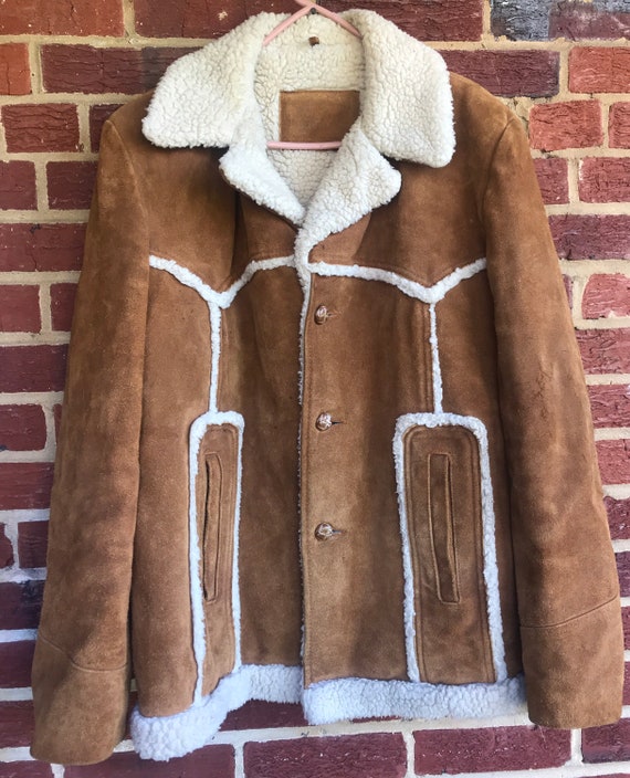 Vintage leather suede sheepskin lined jacket,Suede