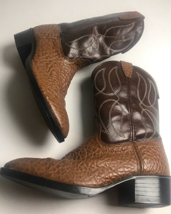 Vintage kids sz 3D leather cowboy boots - image 4