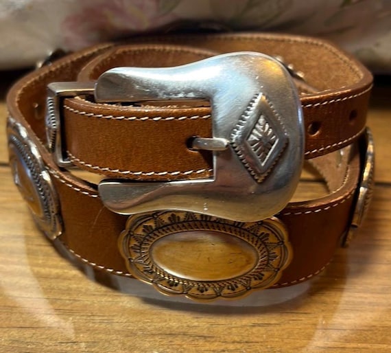 Cowgirl Chain Belt 80s 90s Metal Faux Silver Southwest Cowgirl