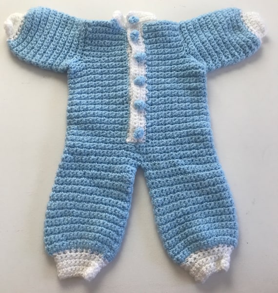 Vintage handmade baby knit outfit/Baby bunting, h… - image 1