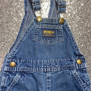 Vintage Oshkosh Overalls, vintage, vintage denim,vintage jean overalls, toddler overalls,vintage toddler overalls,Jean overalls,made in USA image 2