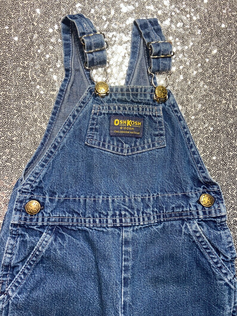 Vintage Oshkosh Overalls, vintage, vintage denim,vintage jean overalls, toddler overalls,vintage toddler overalls,Jean overalls,made in USA image 2