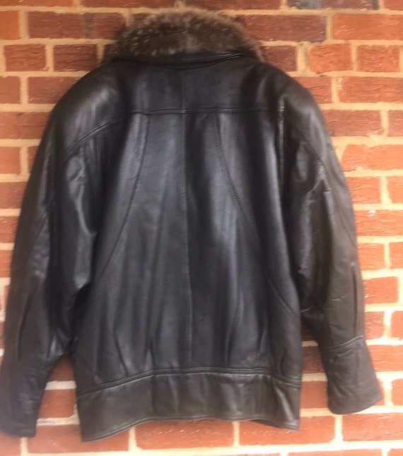 Raccoon Collar J Walden Leather Coat - image 3