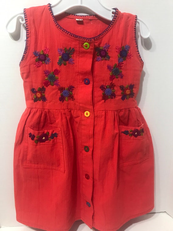 Embroidered toddler girls dress,vintage ,Vintage … - image 1
