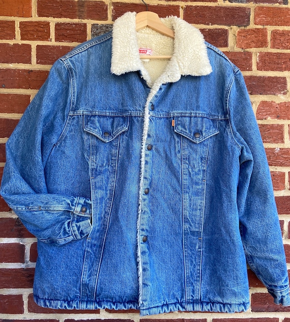 Buy Medium Vintage Levis Shearling Denim Jacket Men's 80s Jean Jacket Sherpa  Grunge Trucker Coat Online in India - Etsy