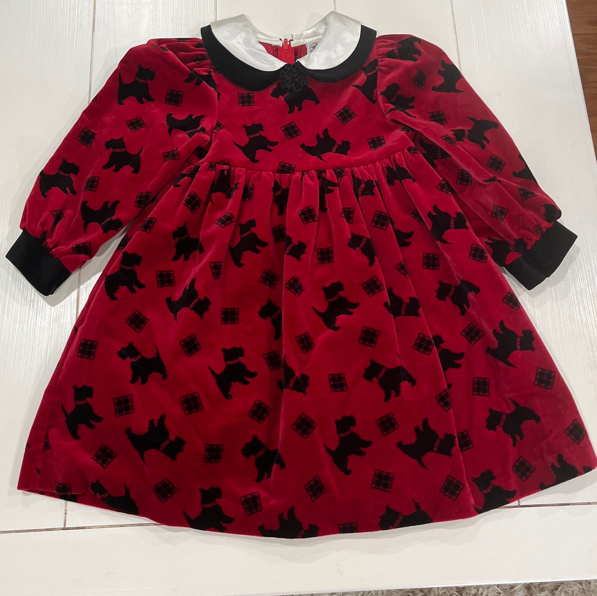 NWT Gymboree Holiday Friend 4 4T Red Scottie Dog Knit Dress & NWOT Tights