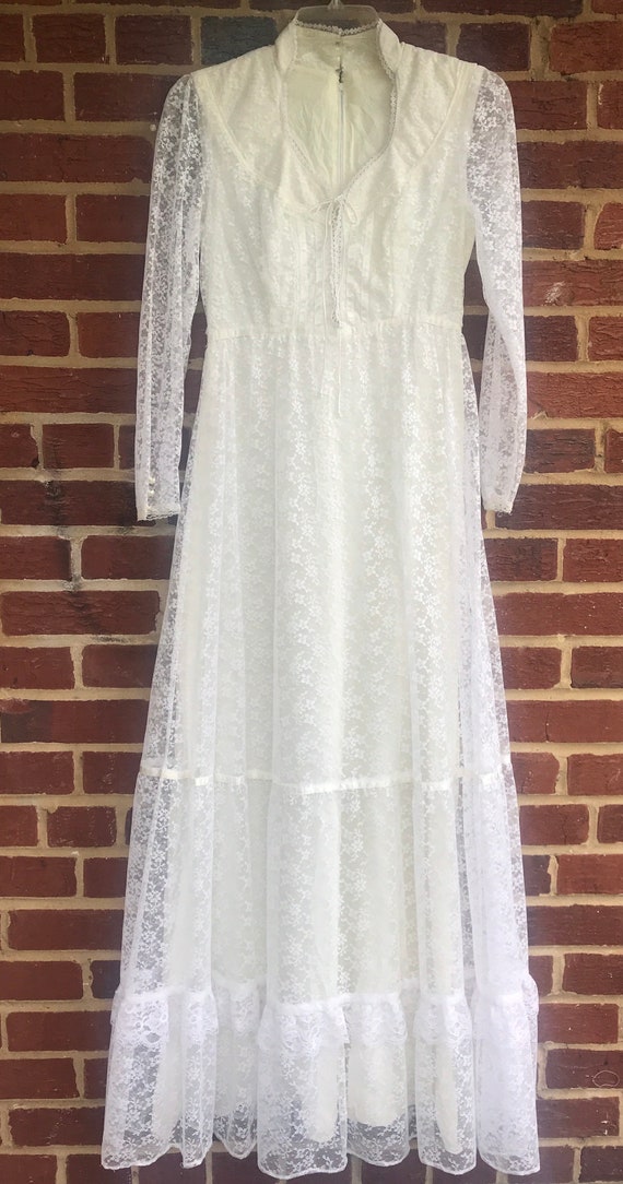 Vintage 60s Lace Corset Front Vintage Dress,Prairi