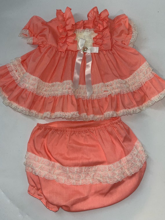 Vintage baby girl, two piece, bloomers,Vintage, 8… - image 1