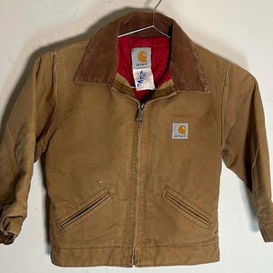 ジャケット・ブルゾン Carhartt Detroit jacket kids size Y2K Carhartt Green Detroit Jacket Fleece Lined Boys YYJ97