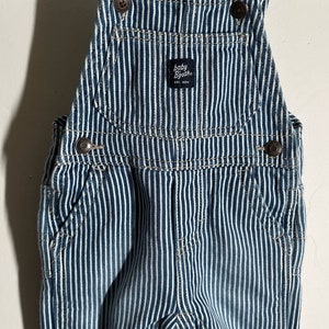 Oshkosh 6 months train conductor overalls,overalls ,train,overalls,baby overalls,infant,blue and white striped,jogger overalls,Oshkosh,baby