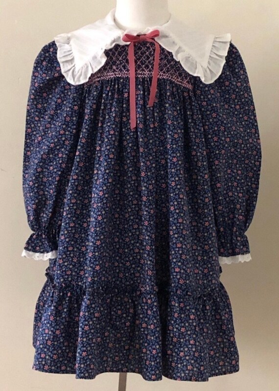 Vintage Polly Flinders Smocked Dress,vintage dress