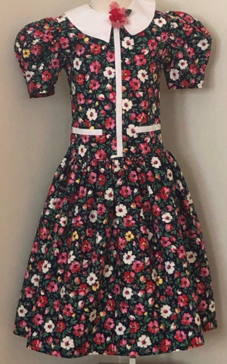 Vintage girls dress,vintage dress,Girls dress,Sylvia Whyte,Neiman Marcus,Vintage,girls floral dress image 1