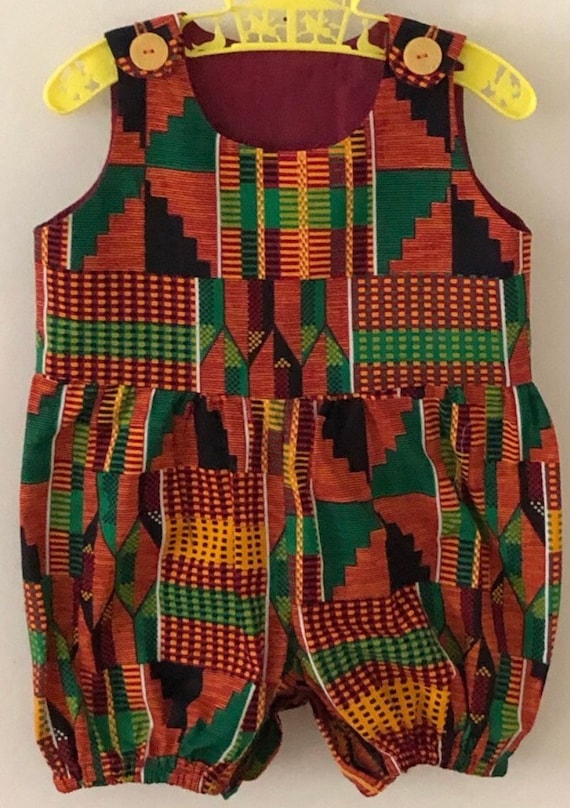 Vintage Kente Cloth Romper, toddler romper,Vintag… - image 1