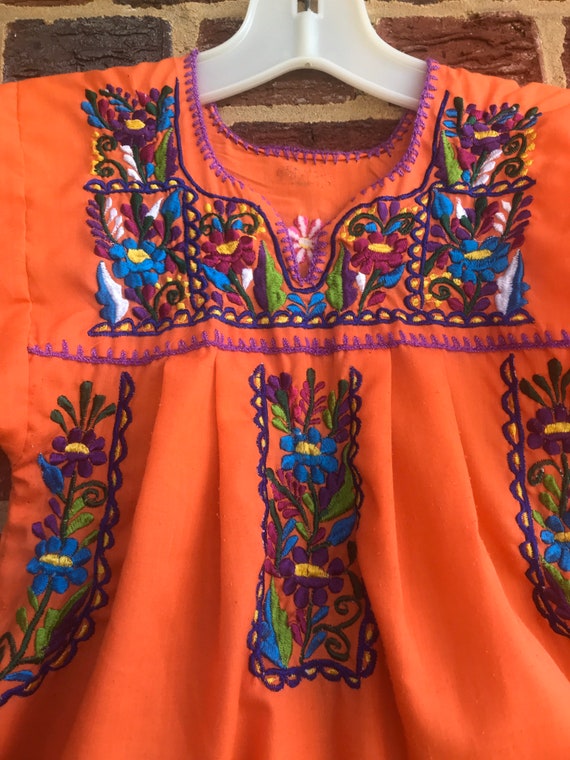 Vintage Oaxacan Girls Dress,BoHo, ethnic dress, v… - image 3