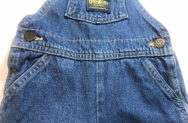 Vintage Oshkosh Overalls, vintage, vintage denim,vintage jean overalls, toddler overalls,vintage toddler overalls,Jean overalls,made in USA image 3