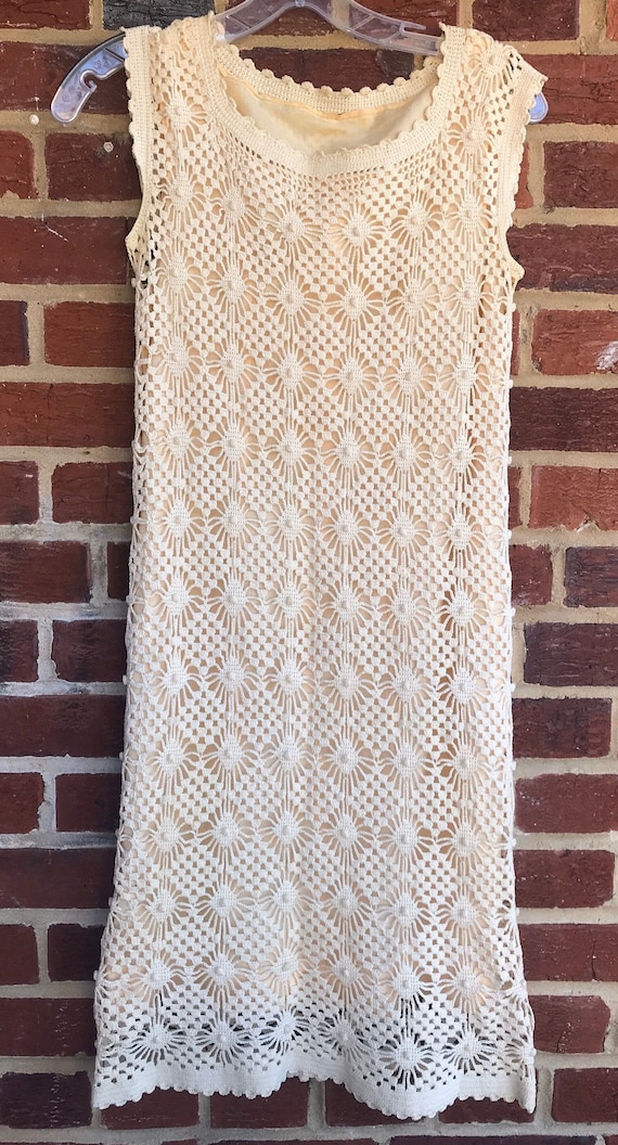 Handmade Vintage Crochet Dress,vintage,crochet,dre