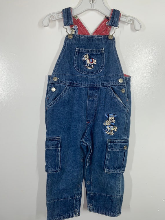 Mickey Mouse vintage embroidered overalls,embroide