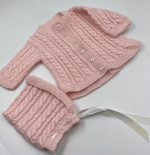 Sweater set,baby girl,infant girls sweater,handma… - image 2
