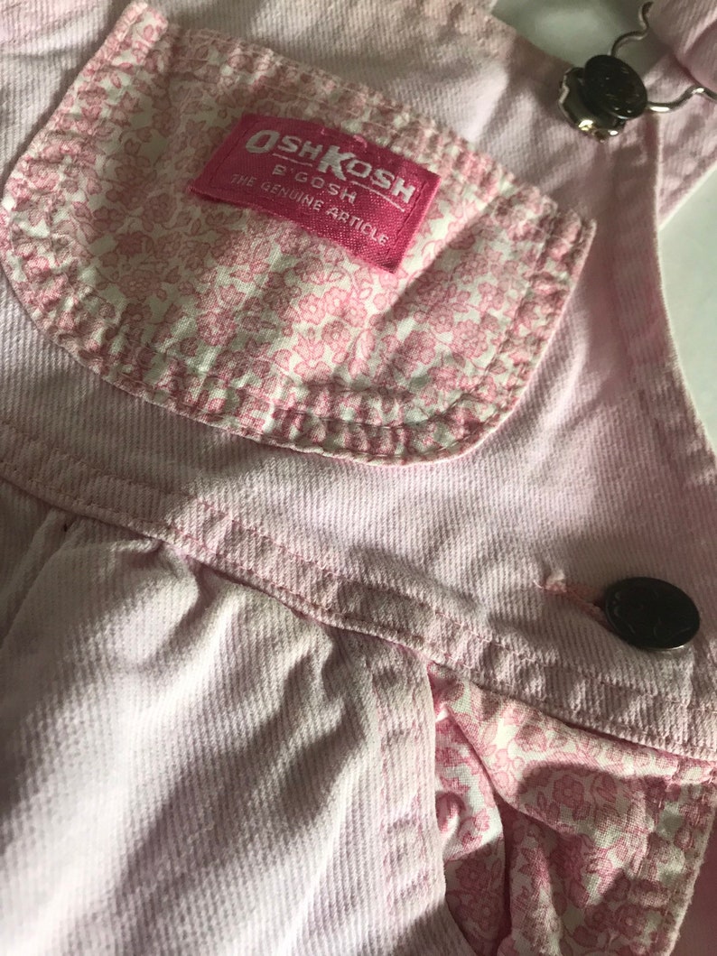 Oshkosh vestbak Vintage made in USA pink overalls /12 month | Etsy