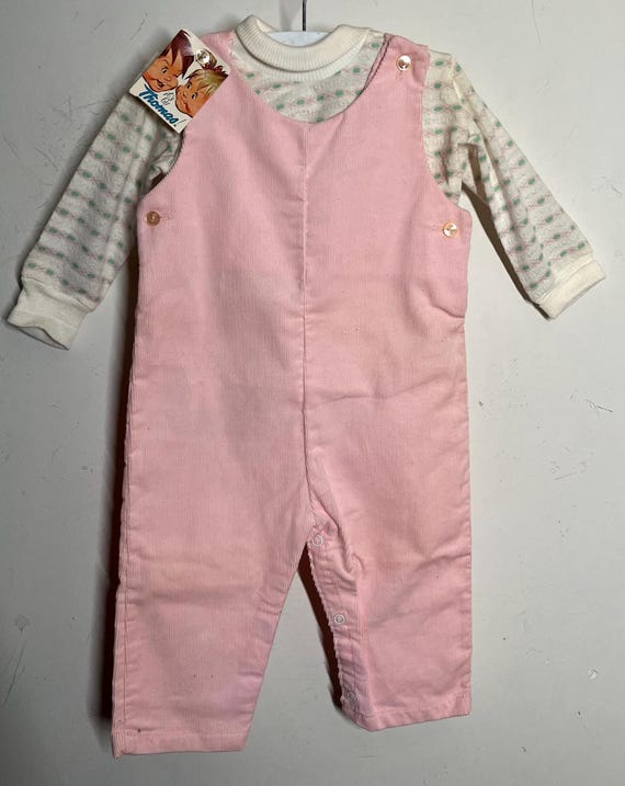 Infant Girls Overall Set,infant girl, infant overalls,vintage,corduroy overalls,deadstock,vintage infant overalls,Thomas overalls,corduroy